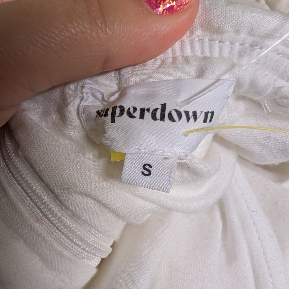 Superdown Ruffle Off The Shoulder Mini Dress Whit… - image 4